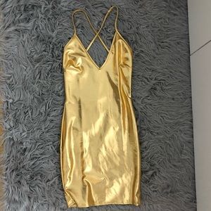 Gold bodycon dress